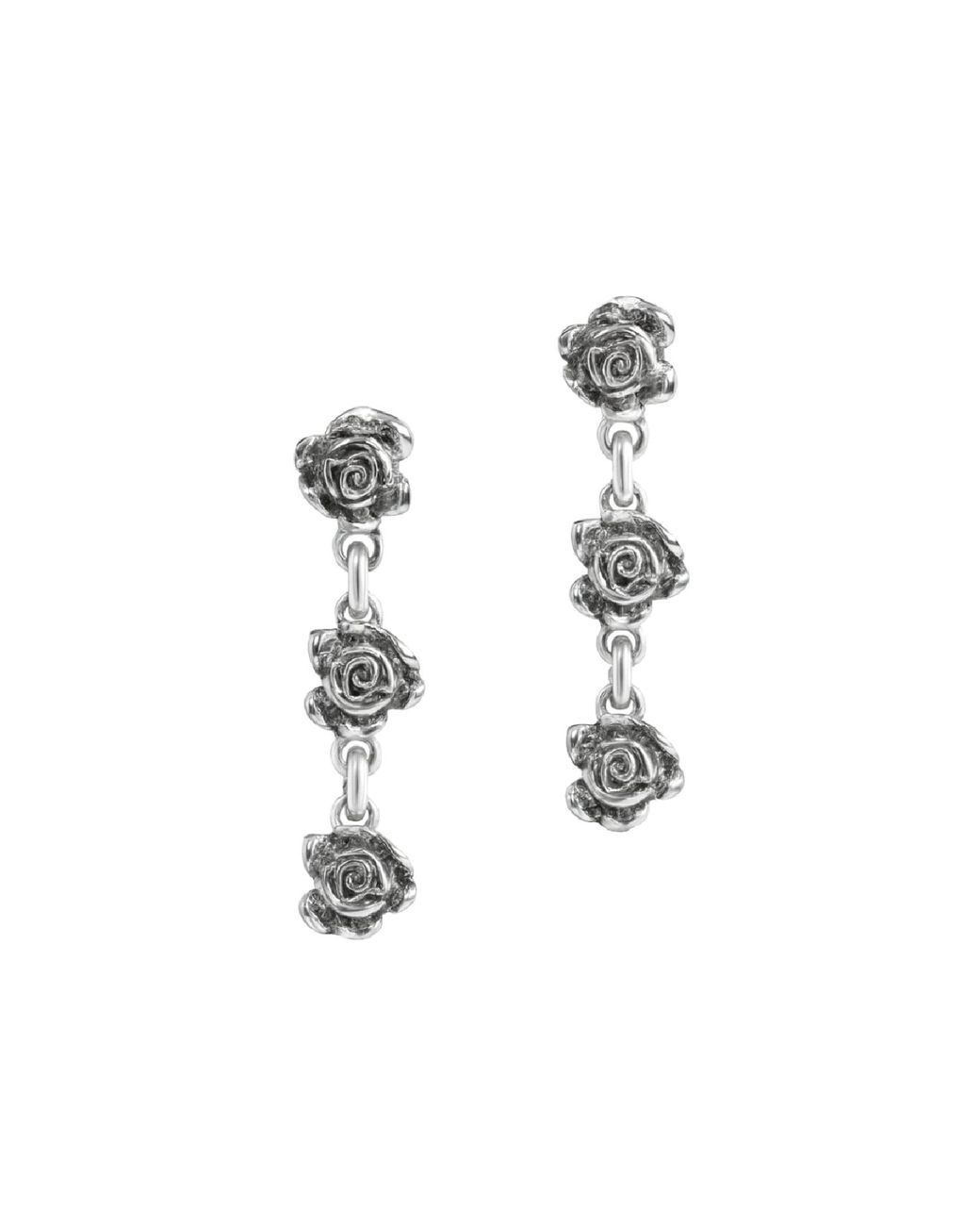 Unaloe White Records Sterling Rose Drop Earrings – Earrings For