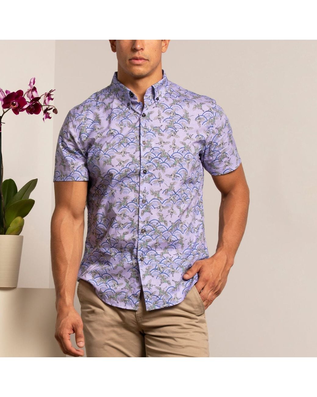 Lords of Harlech Blue Tim Crane Clouds Lilac for men