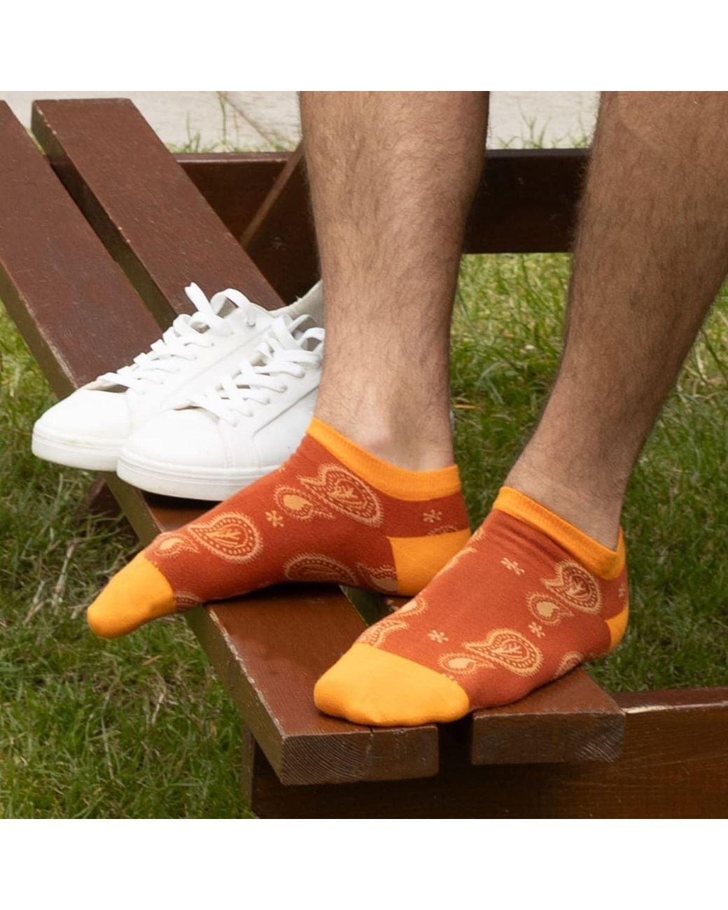 Peper Harow - Made in England Orange Organic Trainer Socks Bundle – for men