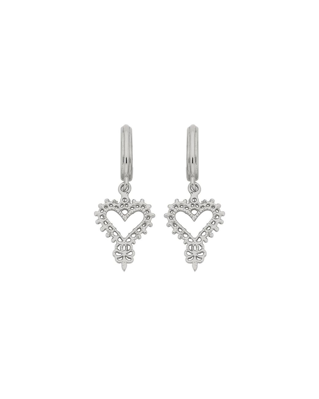Zoe & Morgan White Mini Heart Hoops