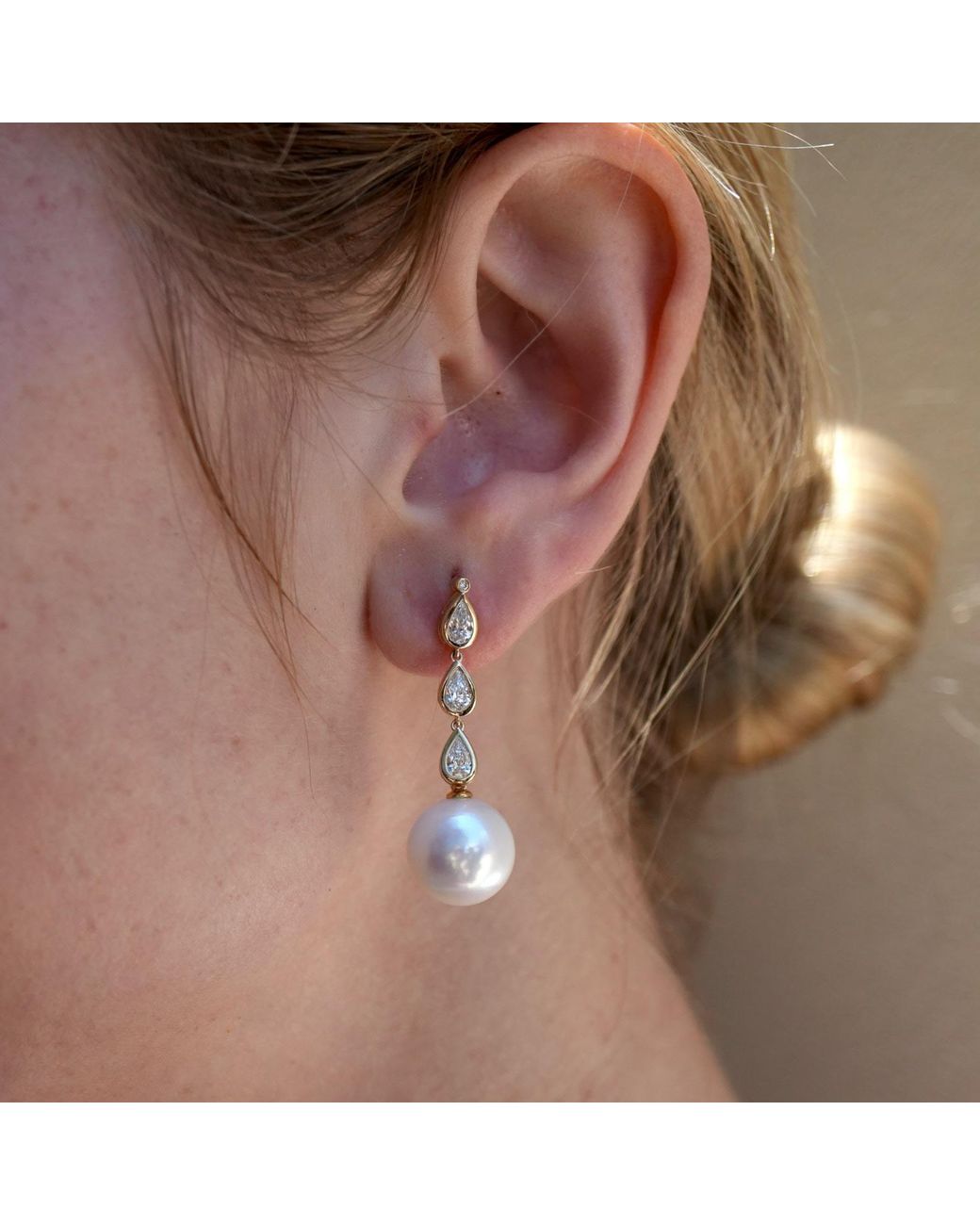 Kai Fine Jewelry Metallic Solid Lab Grown Diamond & Freshwater Pearl Venus Tears Convertible Drop Earrings
