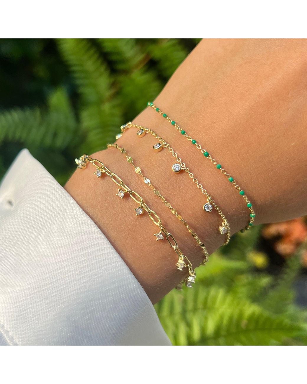 KAMARIA Metallic Enamel Beaded Chain Bracelet
