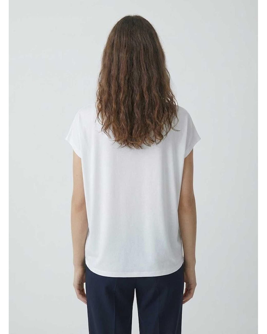 Conquista Gray Floral Print Short-Sleeve Top With Soft Draped Fit