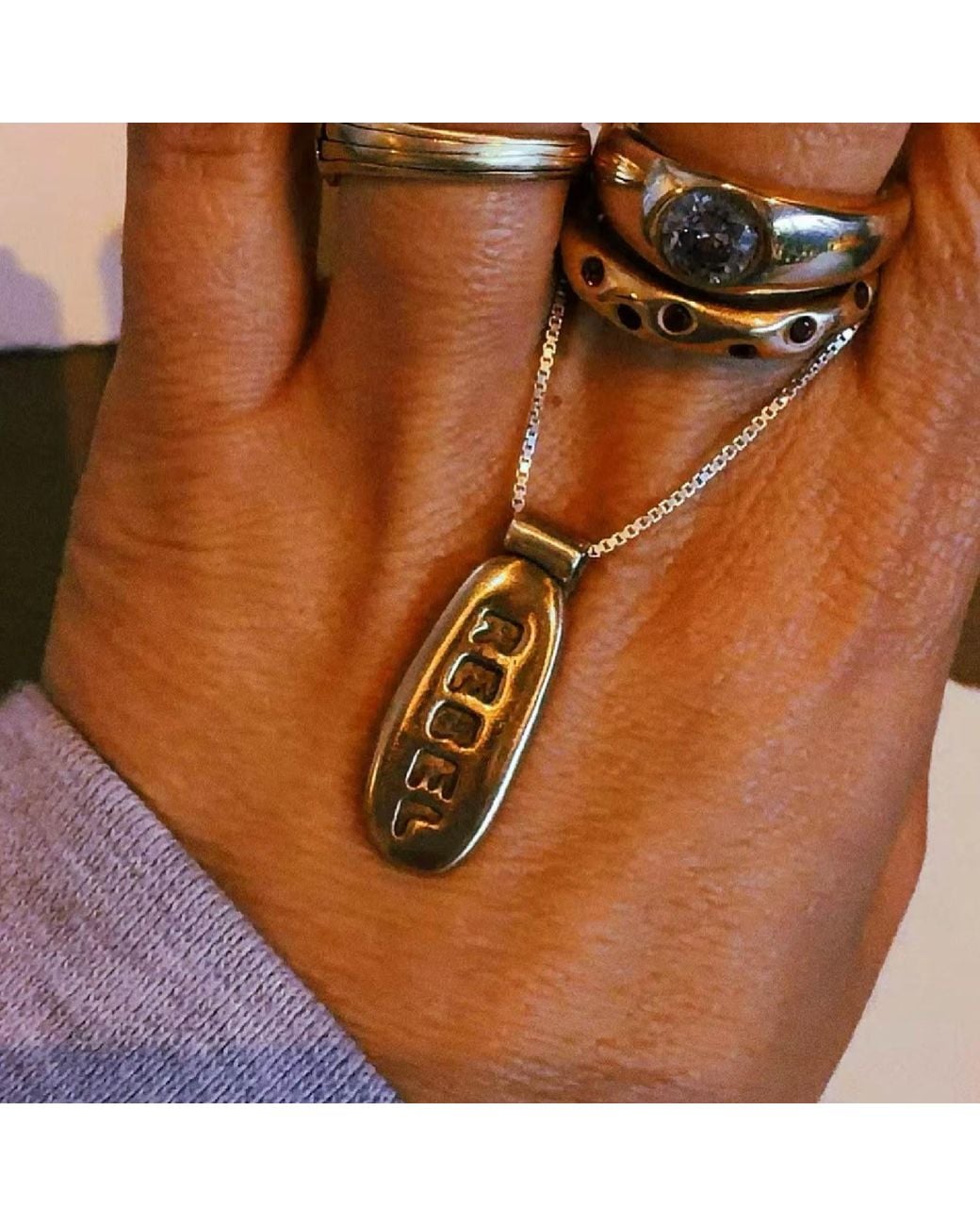 The Lila Lobster Metallic Rose Rebel Charm Bronze