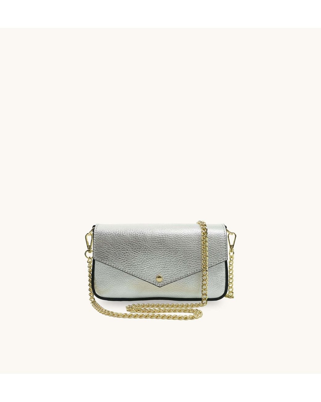 Apatchy London Gray The Munro Leather Shoulder Bag