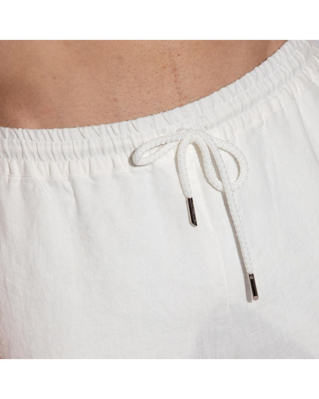 Maison Tangerine White Linen Long Pants For for men