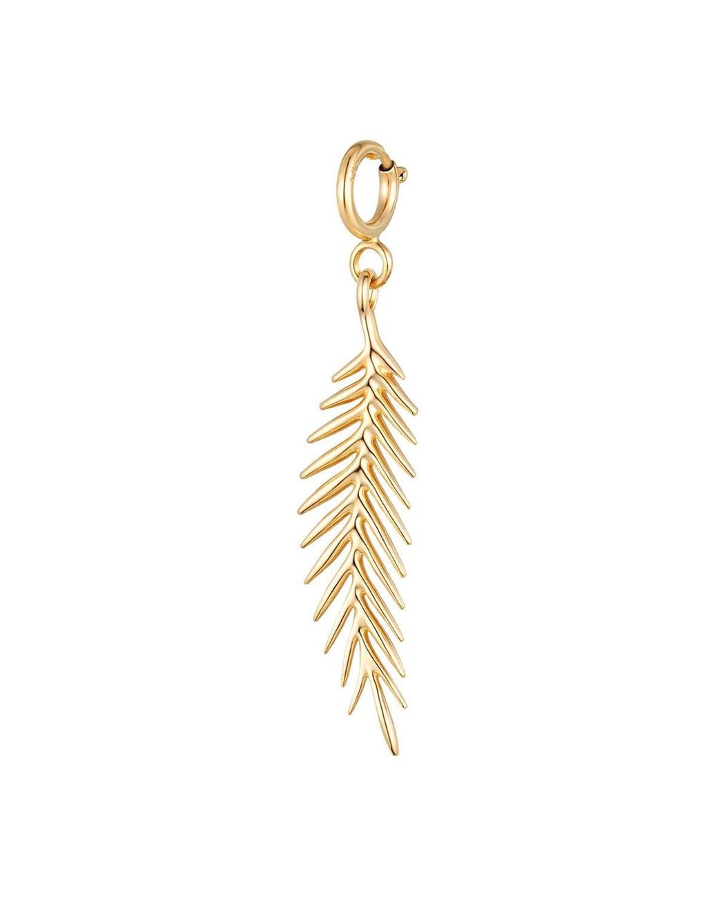 Larisa Beaumont Metallic Resilience Charm – 14K Fern Leaf Pendant