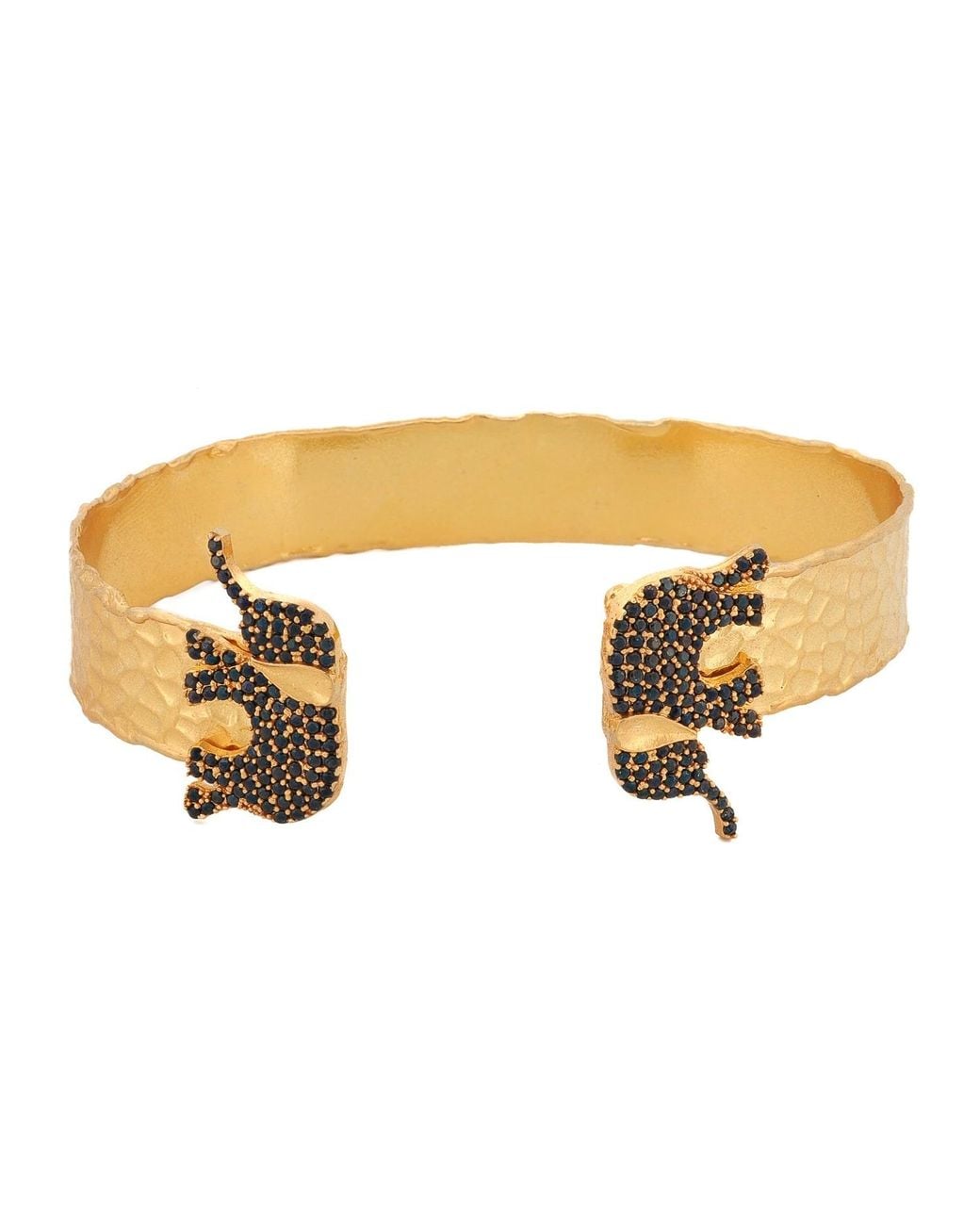Ebru Jewelry Metallic Guardian Elephant Cuff Bracelet