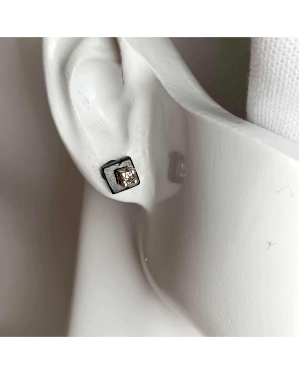 Lily Flo Jewellery Black Spinel Lab Grown Diamond Stud Earrings