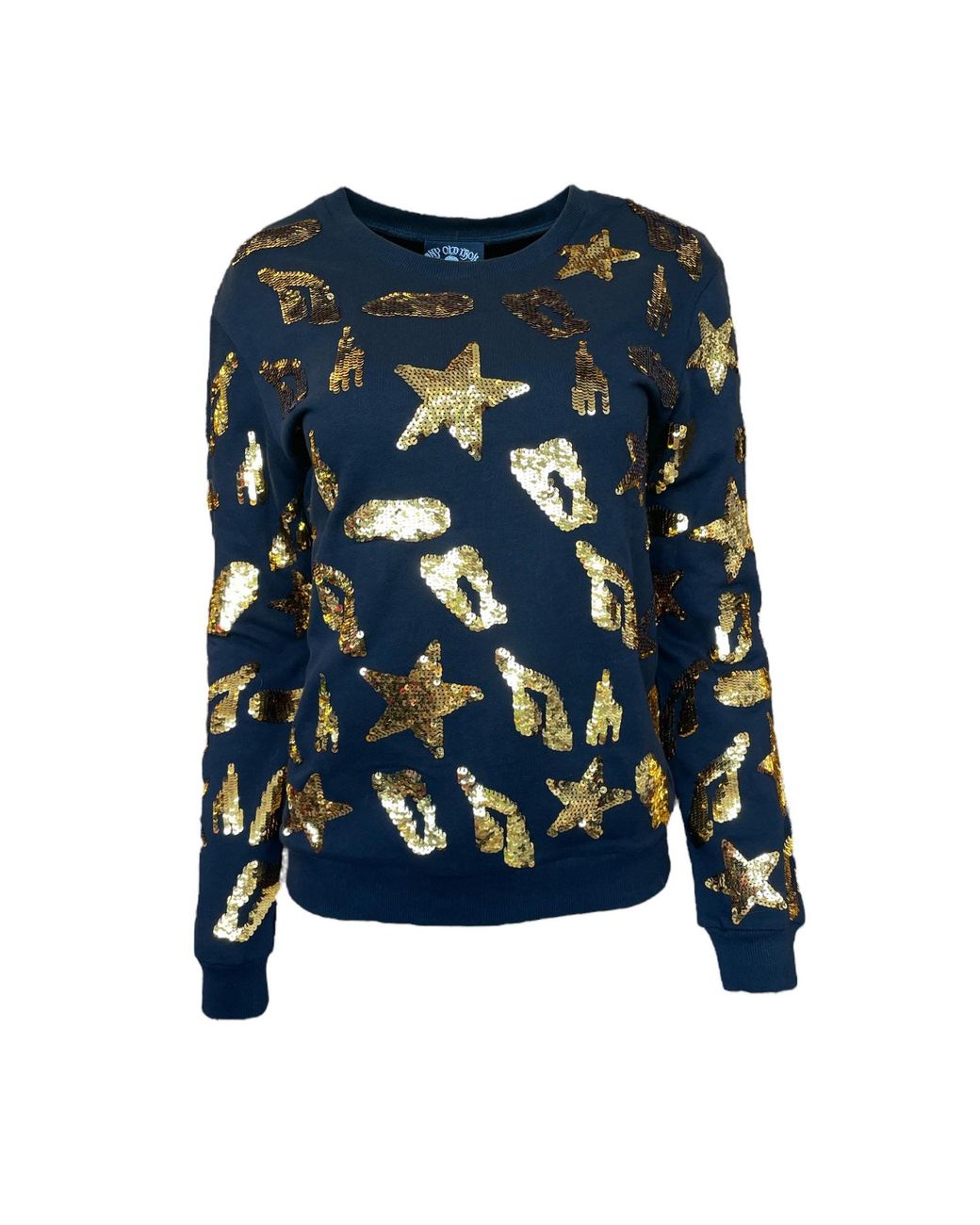 Any Old Iron Blue S Leopard Star Sweatshirt
