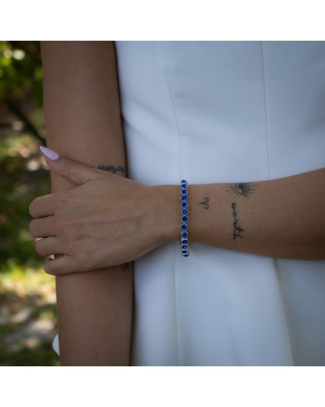 Ebru Jewelry Blue Sapphire Tennis Mystic Bracelet