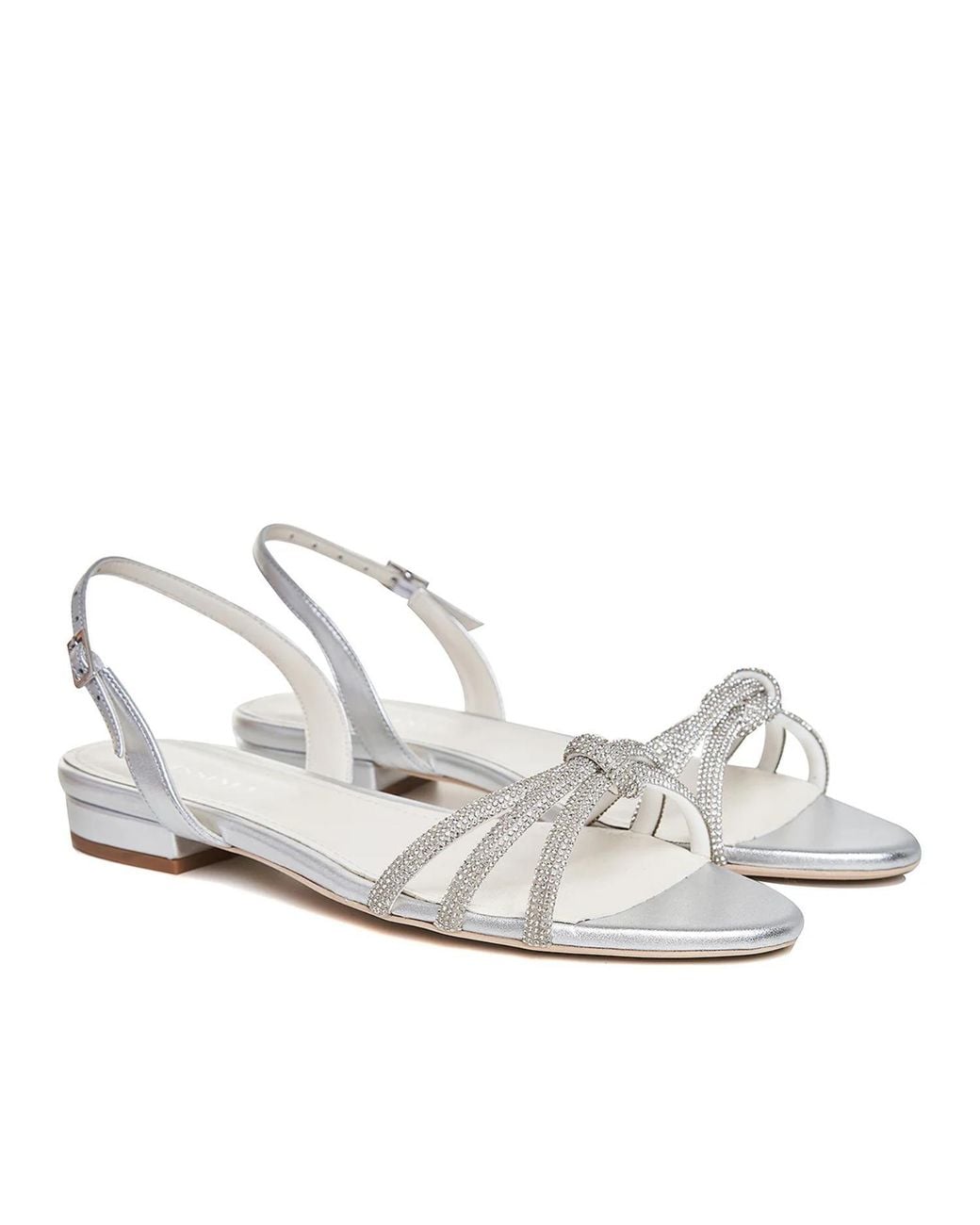 Ginissima White Daisy Sandals, Genuine Leather, Round Toe