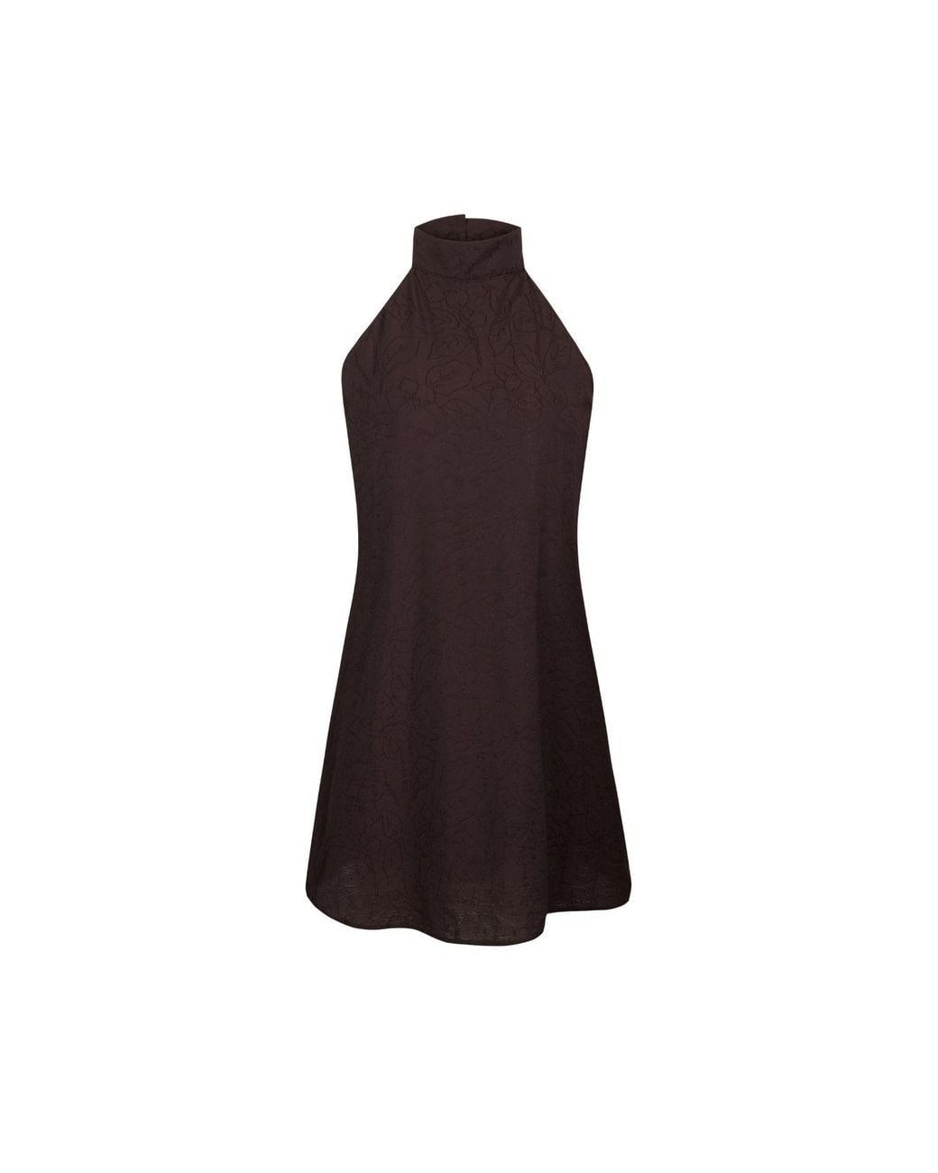 Thisisu Collection Brown Nysa Halter-Neck Jacquard Mini Dress