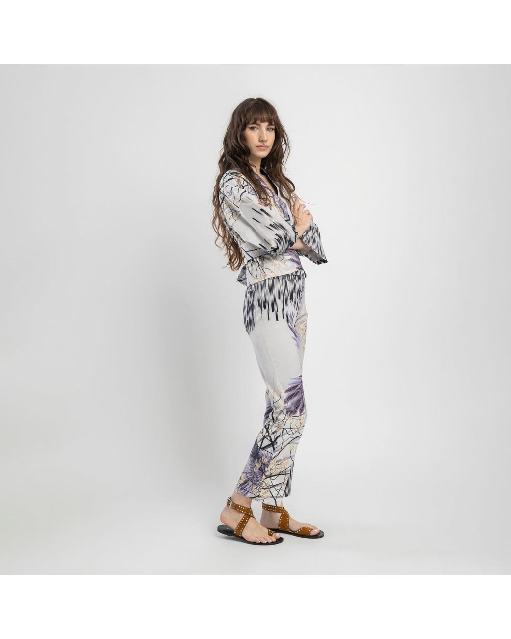 ARTISTA Blue Rizz Cropped Kimono