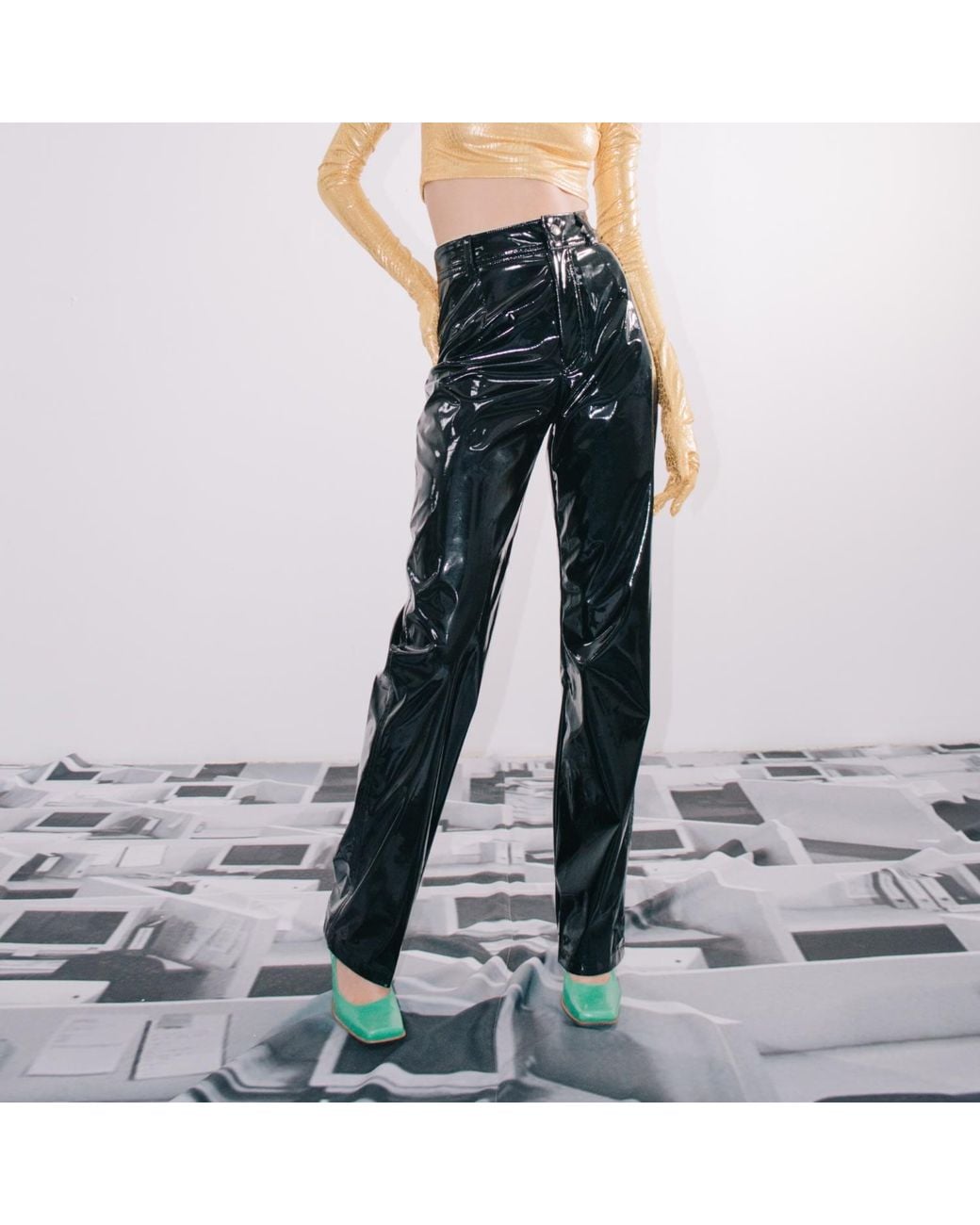 Paloma Lira Black Plastic Pants for men
