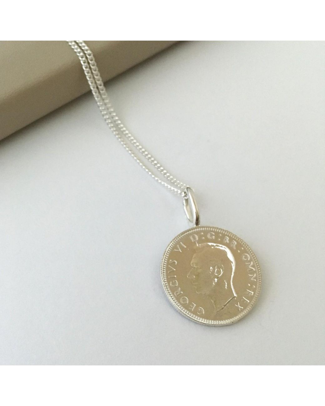 Katie Mullally Metallic British Shilling Coin & Chain for men