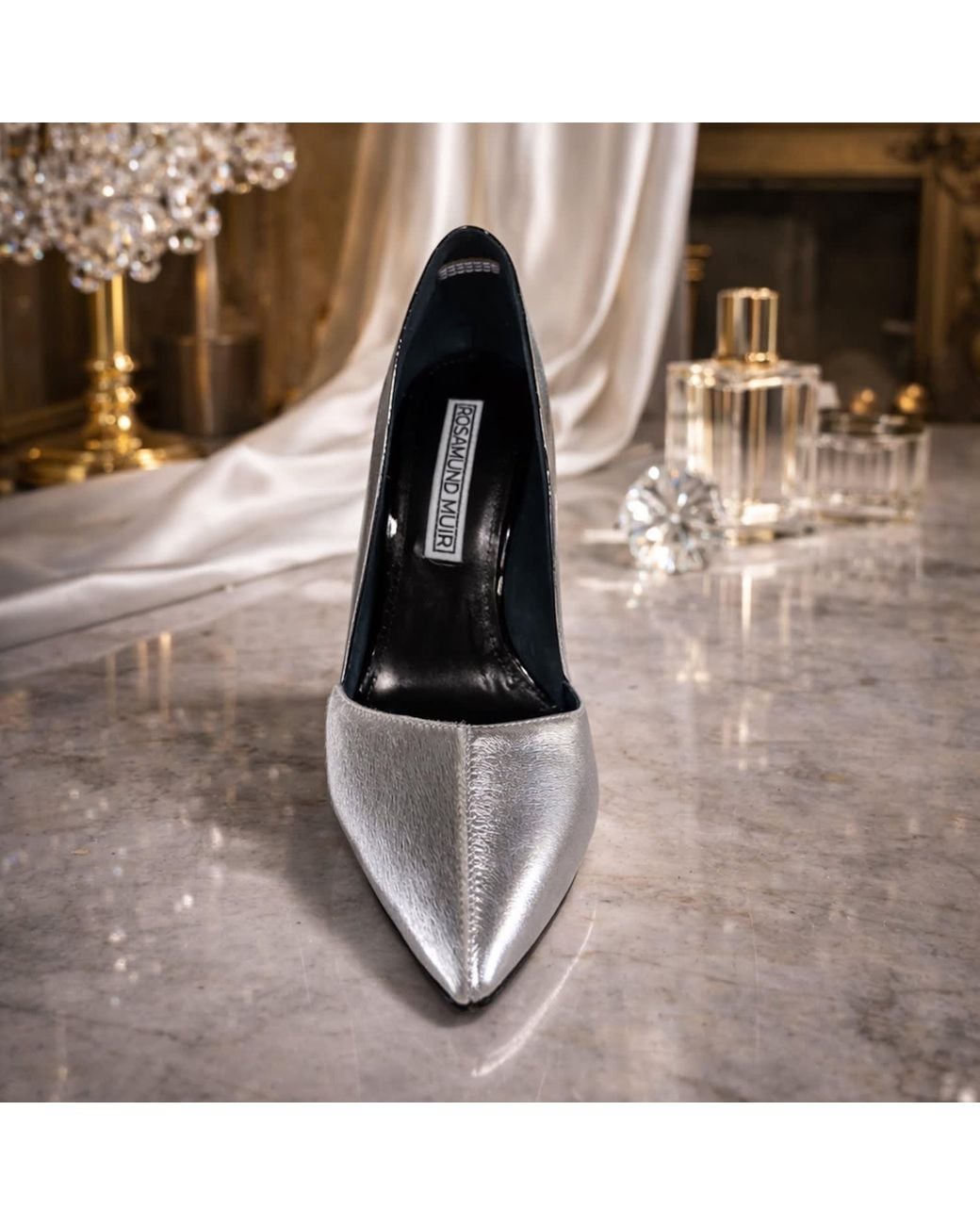 Rosamund Muir London Black Romera Patent & Duo Texture Heels