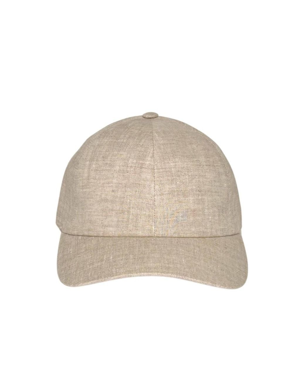 Cachemio Neutrals Natural Unbleached Linen Baseball Cap for men