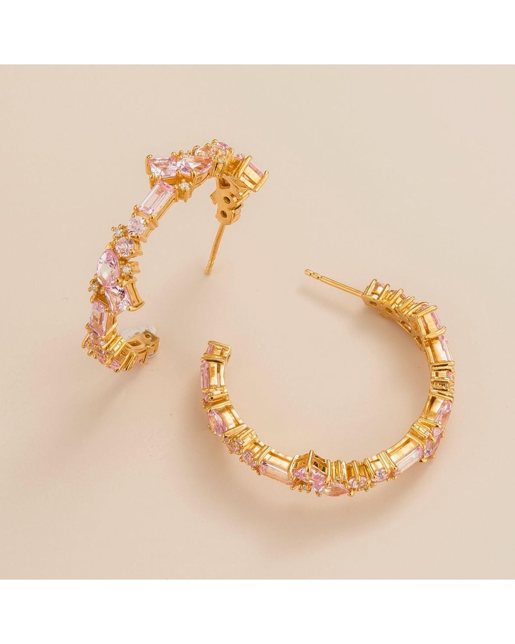 Juvetti Metallic Sapphire & Diamond Lanna Hoop Earrings