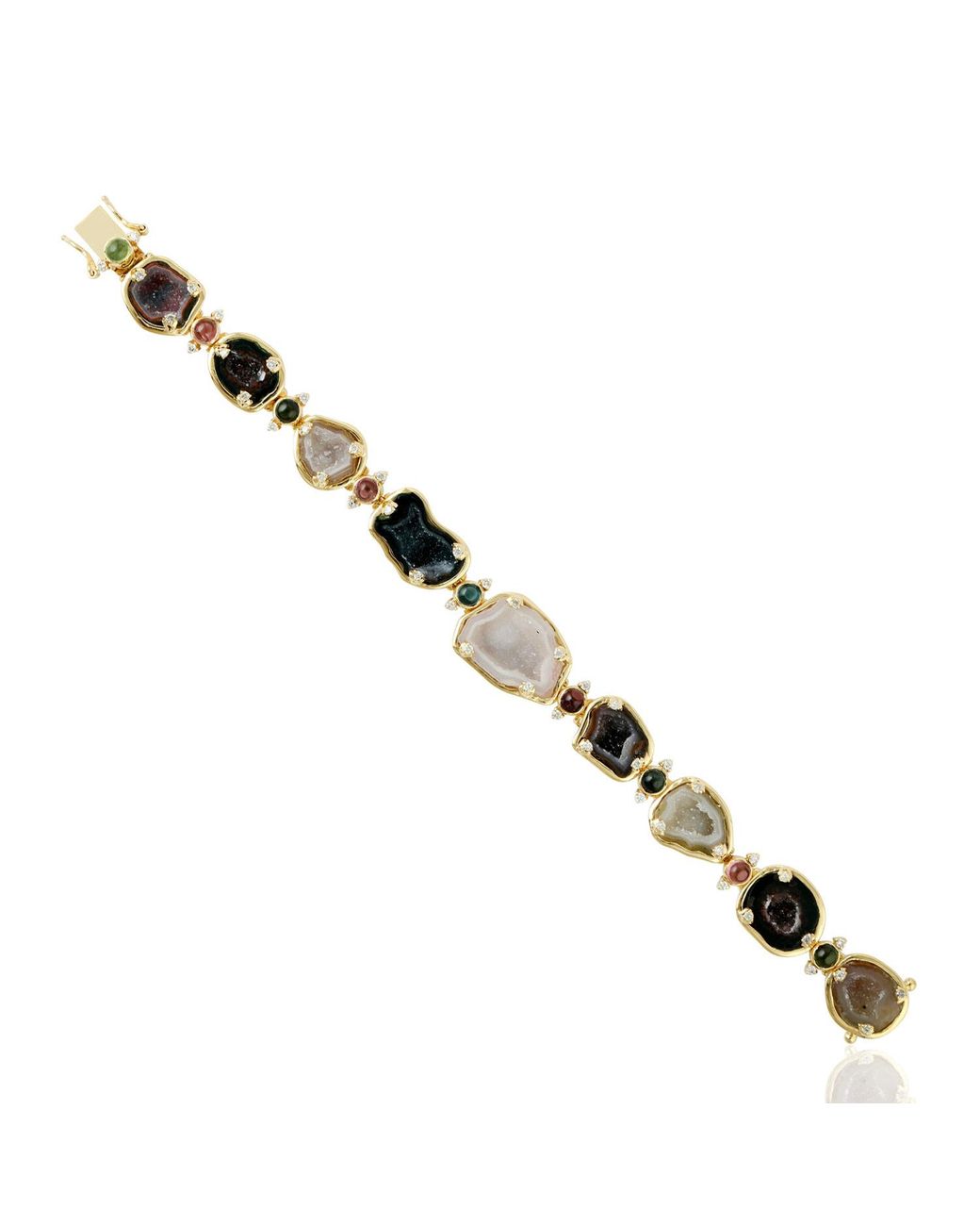 Artisan Metallic 18K & Geode & Multi Tourmaline Diamond Bracelet