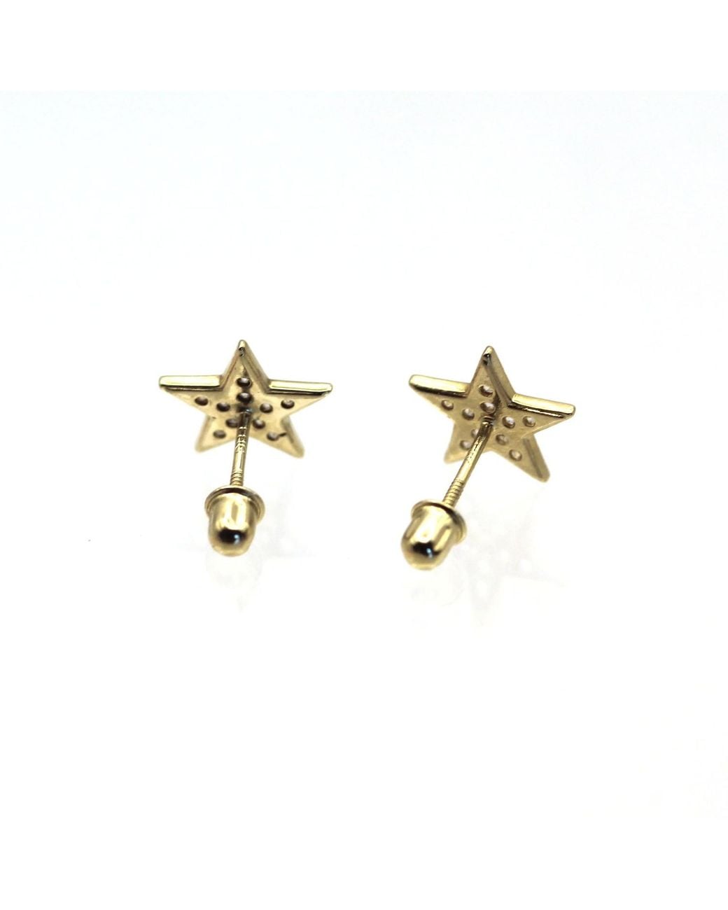 VicStoneNYC Fine Jewelry Metallic Sparking Star Stud Earrings With Screw Back