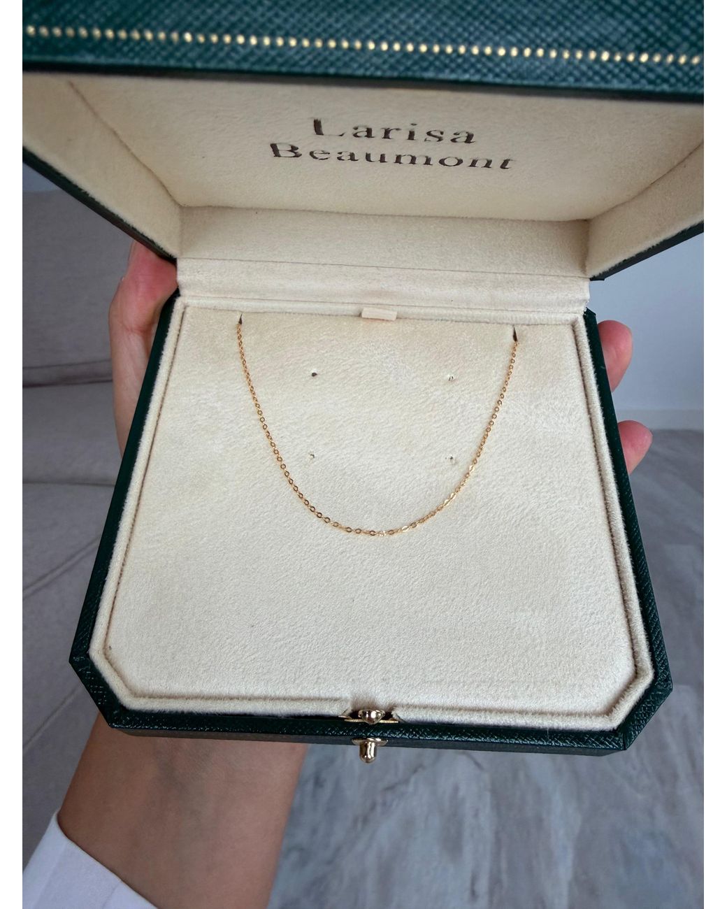 Larisa Beaumont White Dainty 18K Cable Chain Necklace, 45Cm