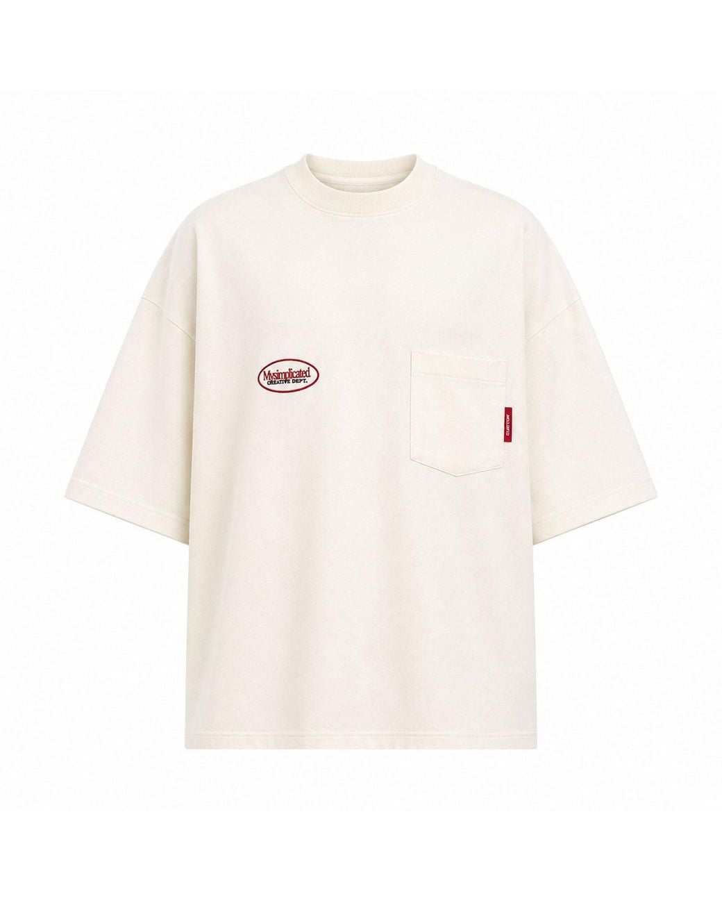mysimplicated White Neutrals Workwear Ecru Oversized Pocket T-Shirt for men