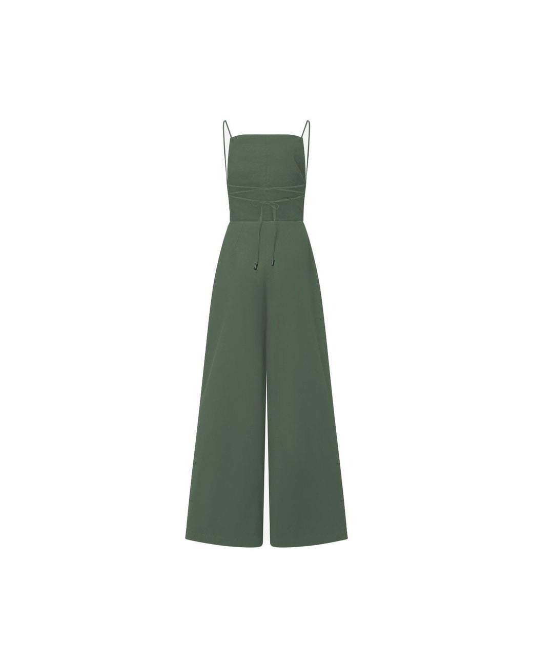 Audrey Vallens Green Cotton Jumpsuit Sage