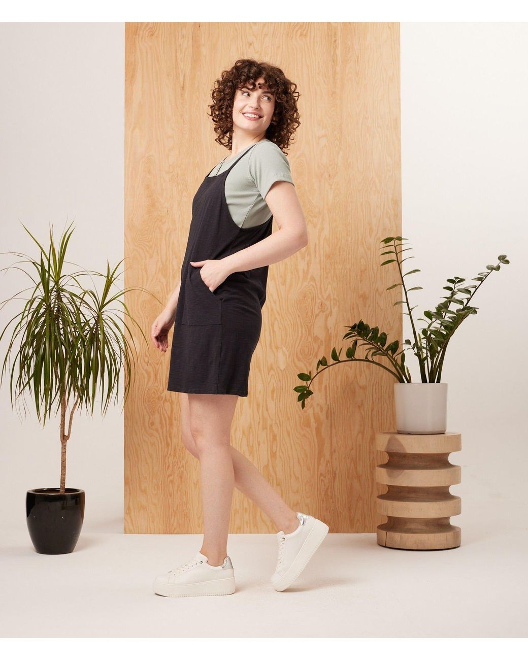 Known Supply Blue Overall Cotton Dress