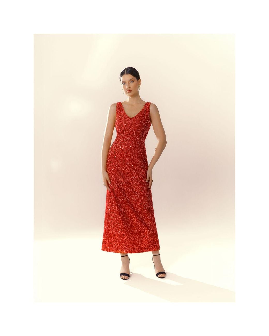 Elsava Red Riva Sequin Dress