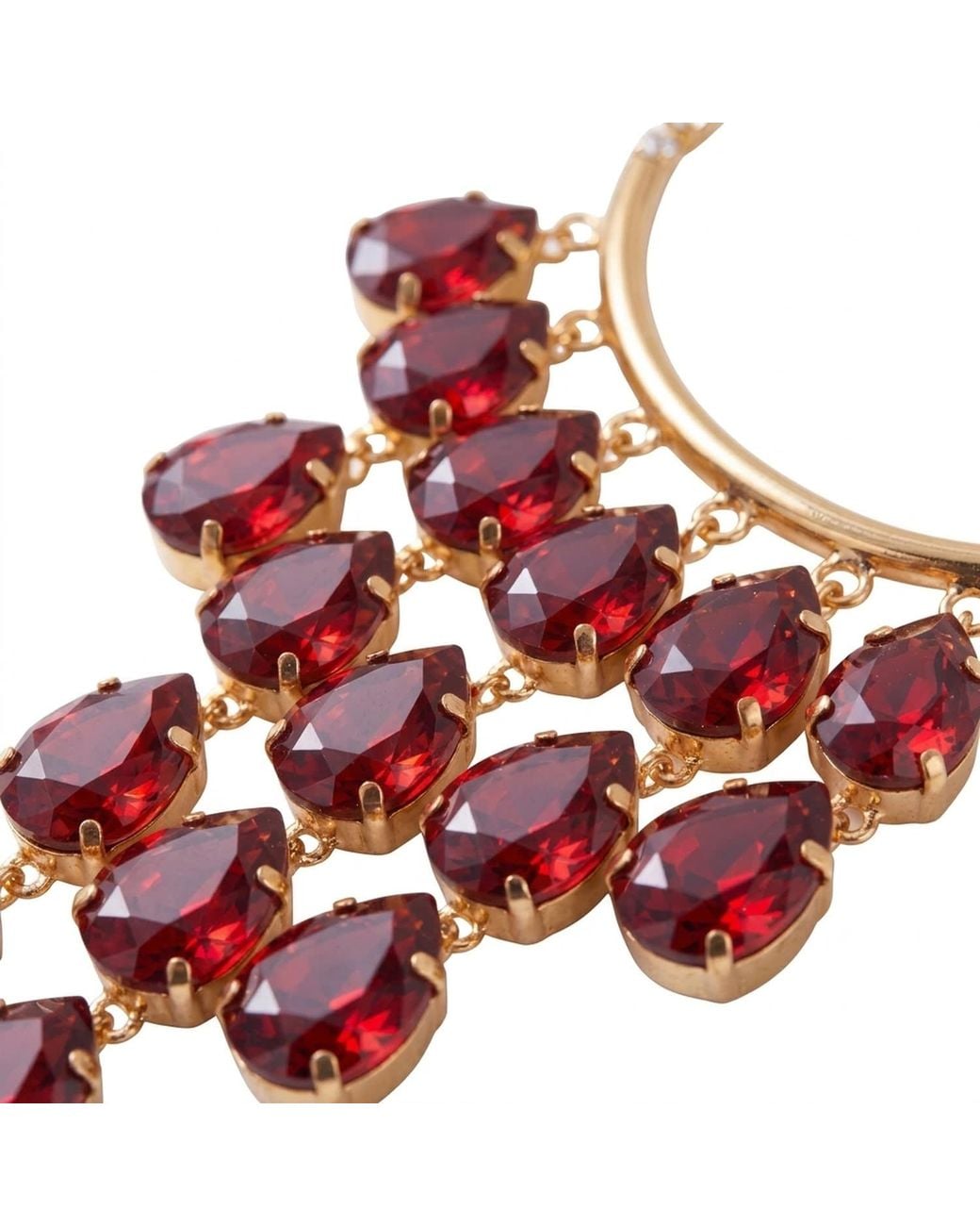Modenaire Red Tone Apple Crystal Necklace And Earring Set