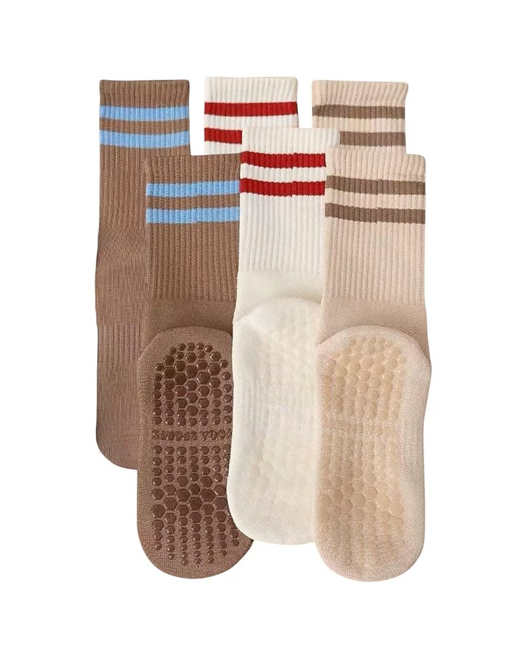 HIGH HEEL JUNGLE by KATHRYN EISMAN White Varsity Grip Socks