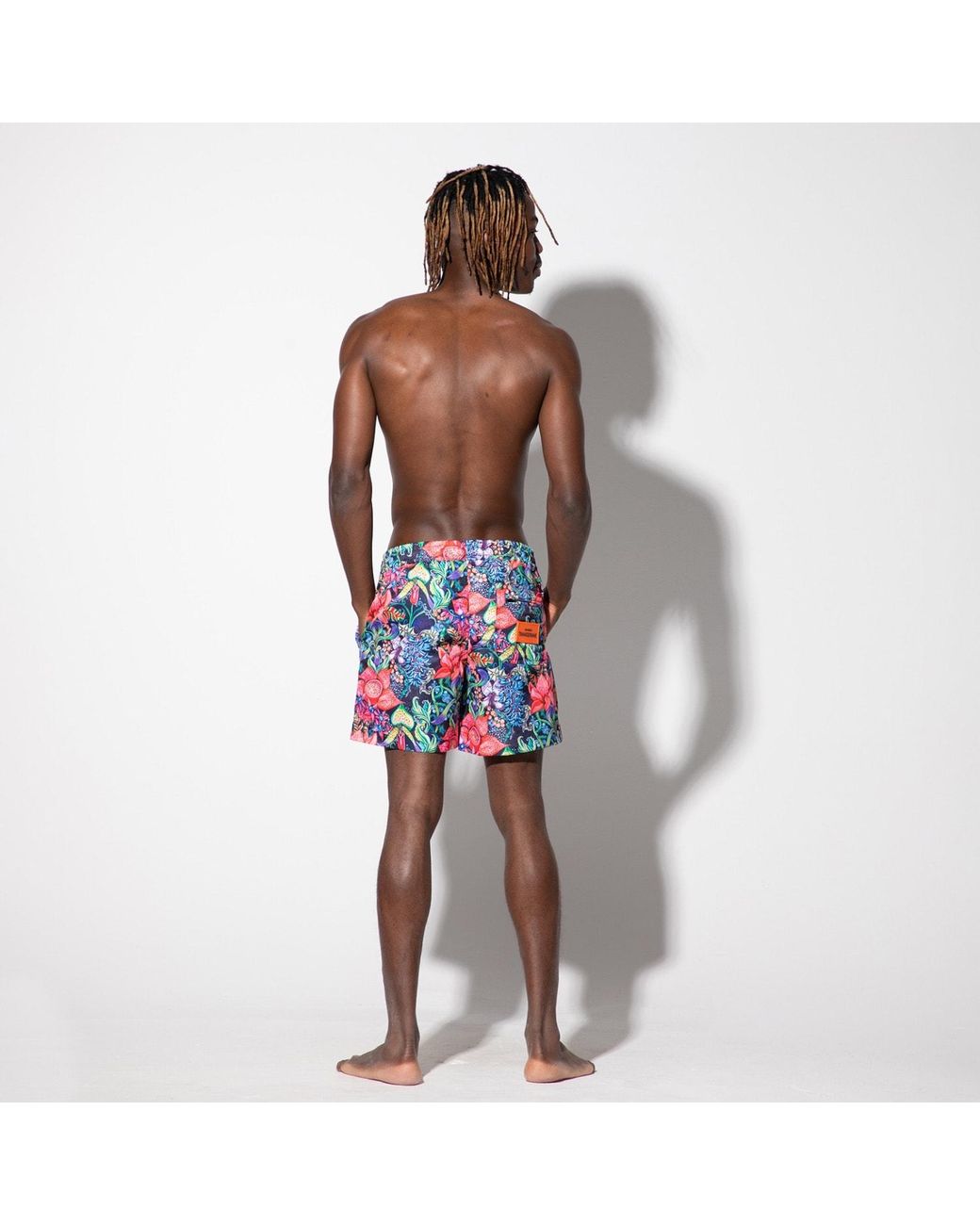 Maison Tangerine Blue Bohemian Garden Swim Shorts for men