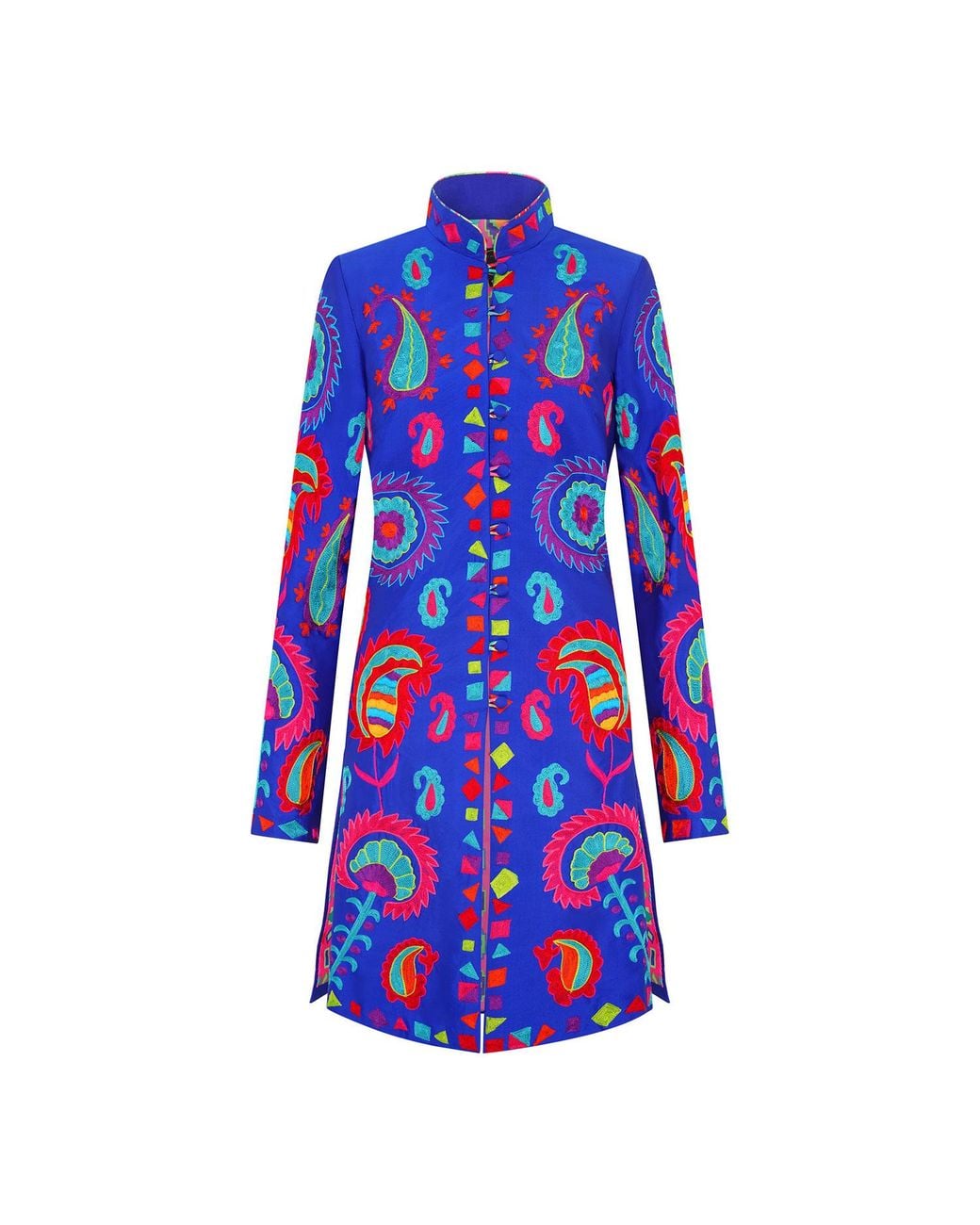 Beatrice von Tresckow Blue Royal Samarkand Nehru Jacket