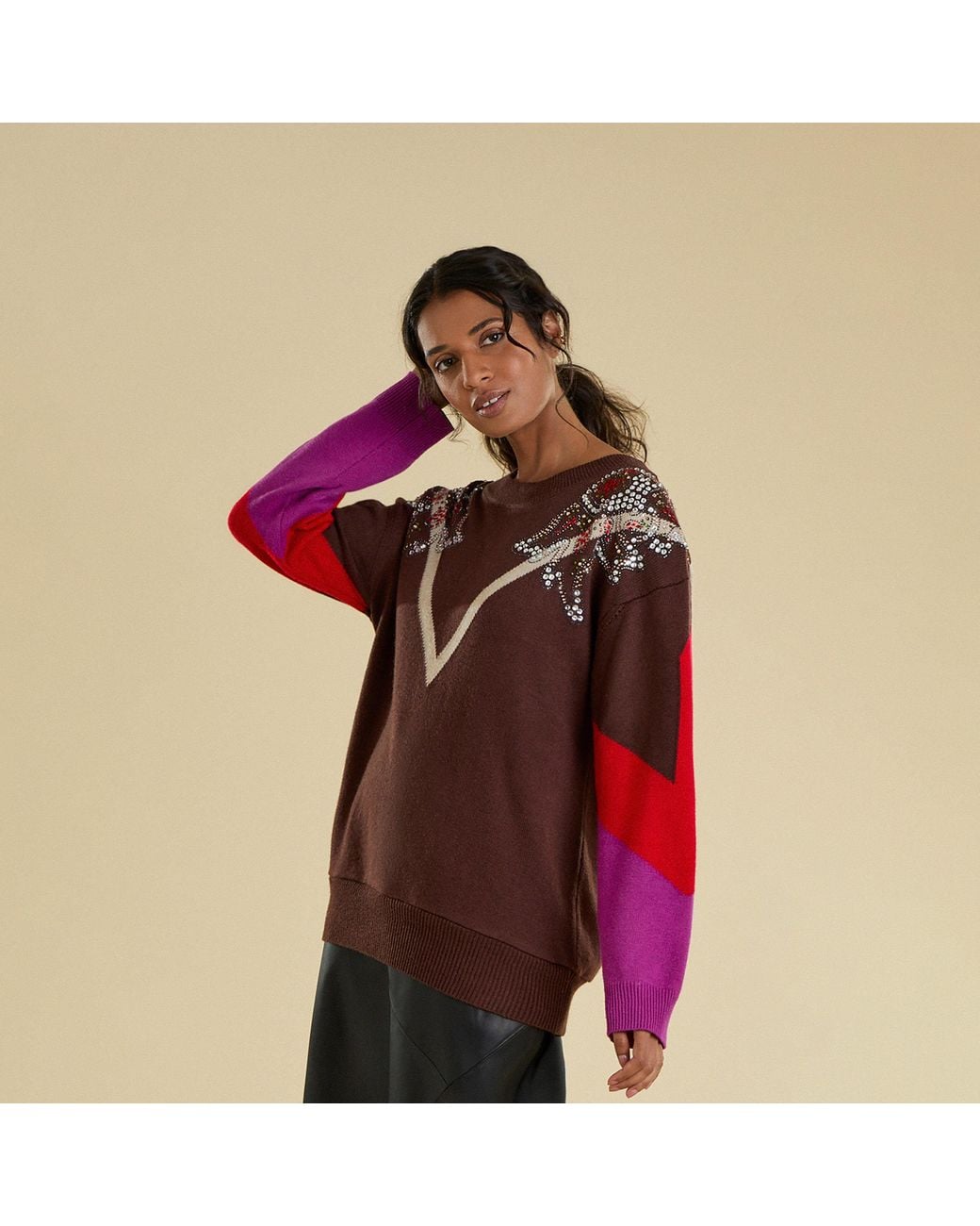 Maison Wanda Red Sports Luxe Jumper
