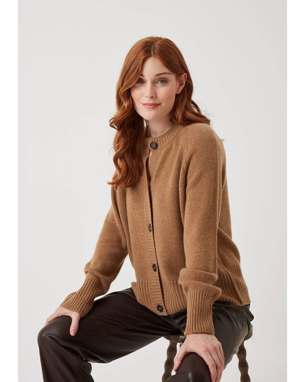 Loop Cashmere Natural The Luxe Crew Cardigan