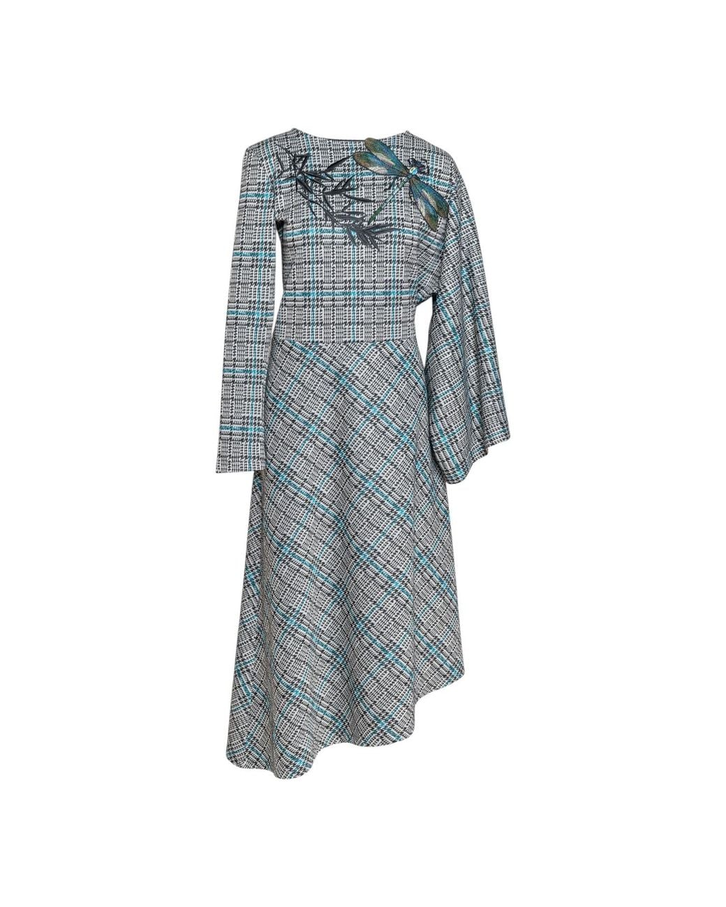 ARTISTA Blue Selena Asymmetric Midi Dress
