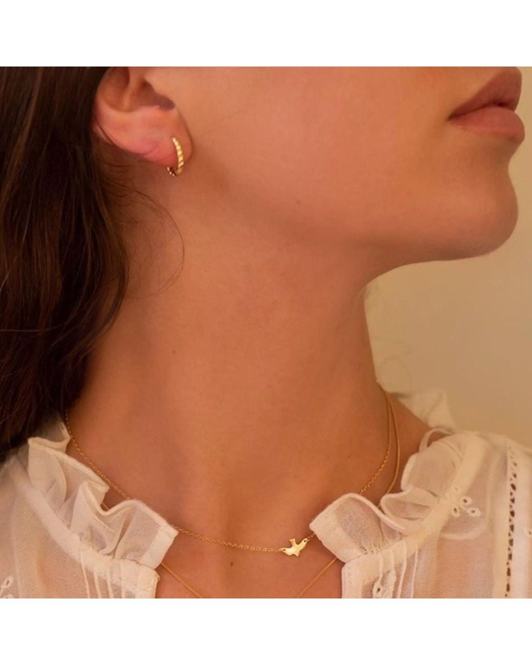 Elk & Bloom Metallic Small Thin Hoop Earrings
