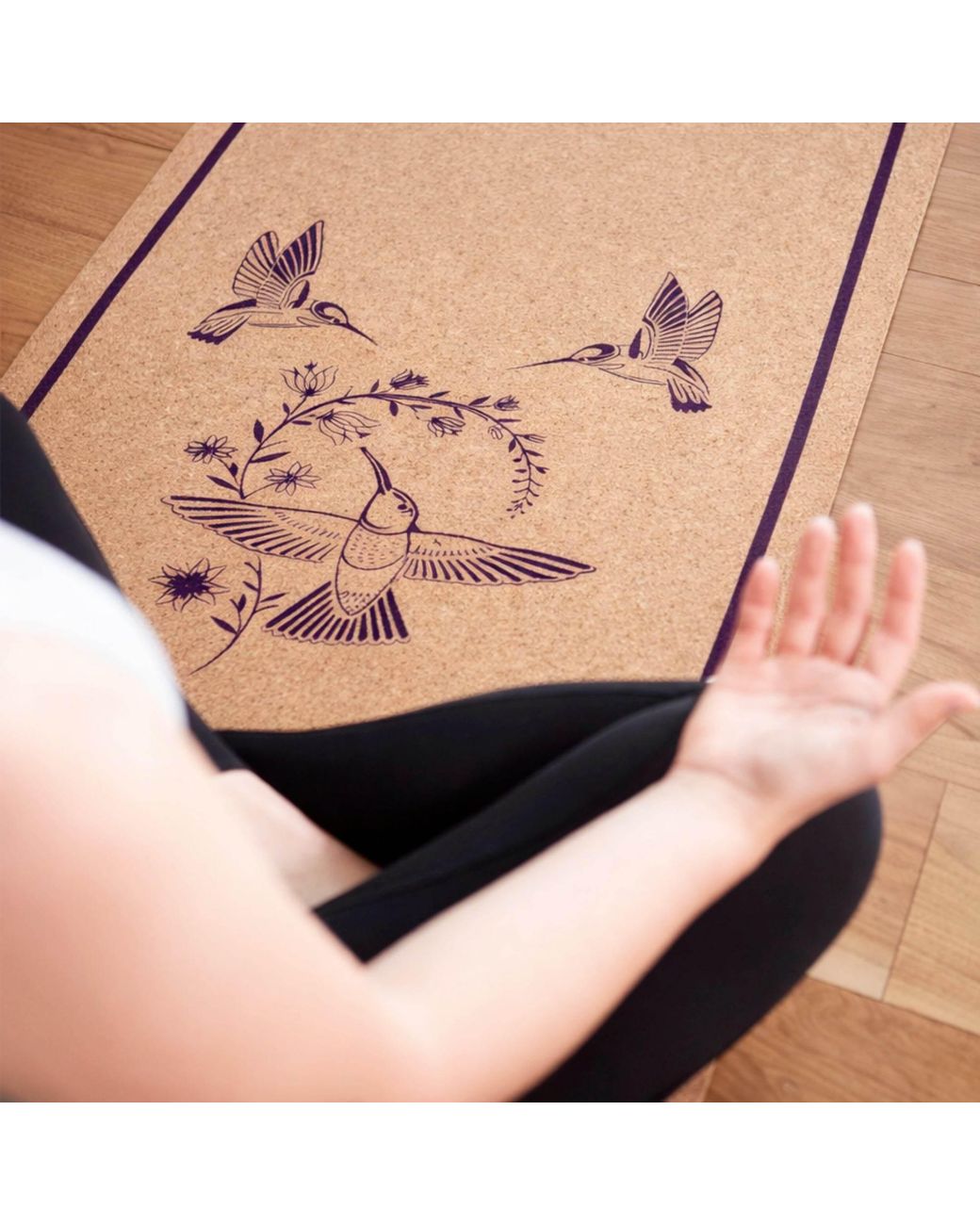 Kedgeree Design Brown Cork Yoga Mat – Hummingbird, 4Mm