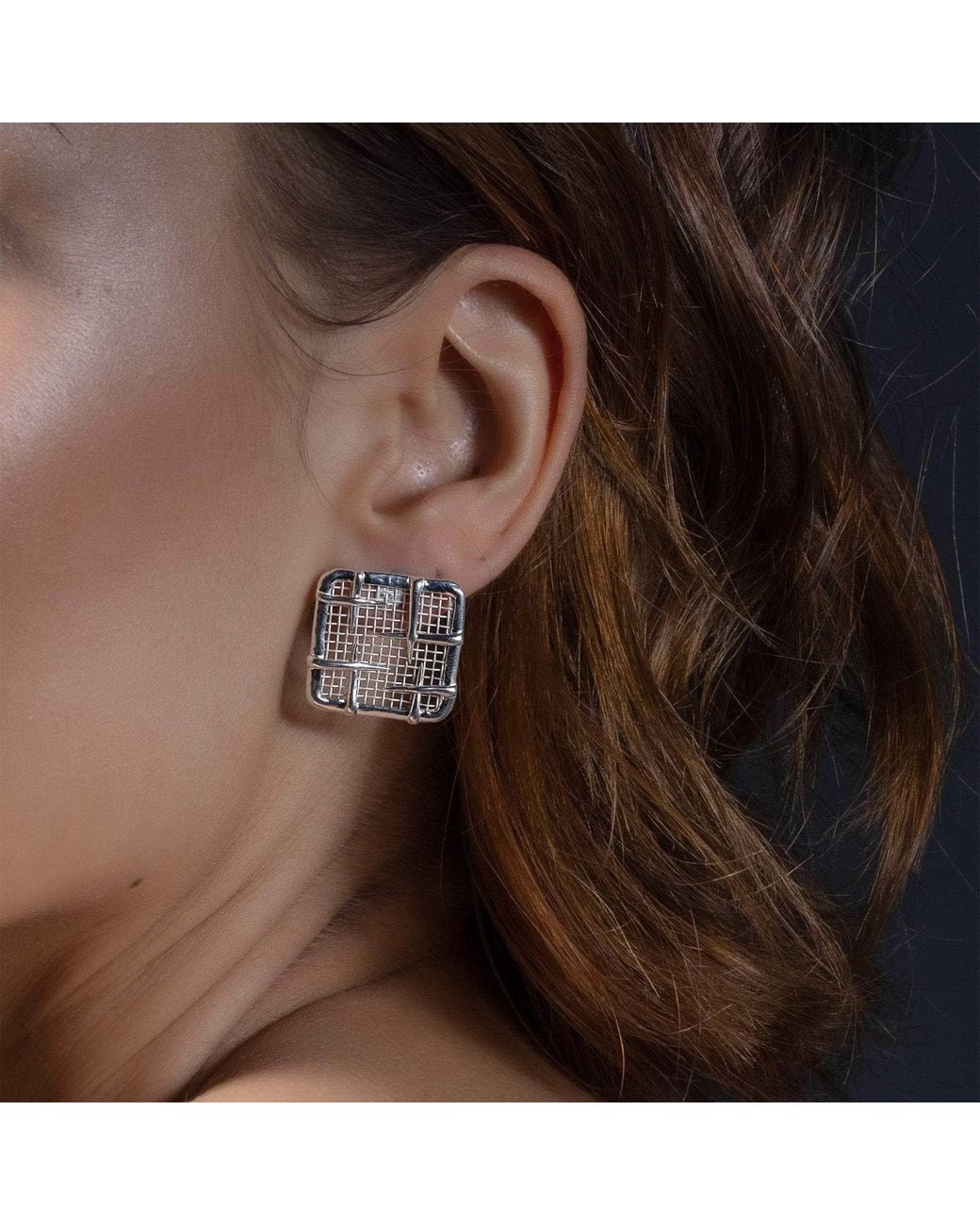 German Kabirski Metallic Resh Lightweight And Titanium Mesh Earrings
