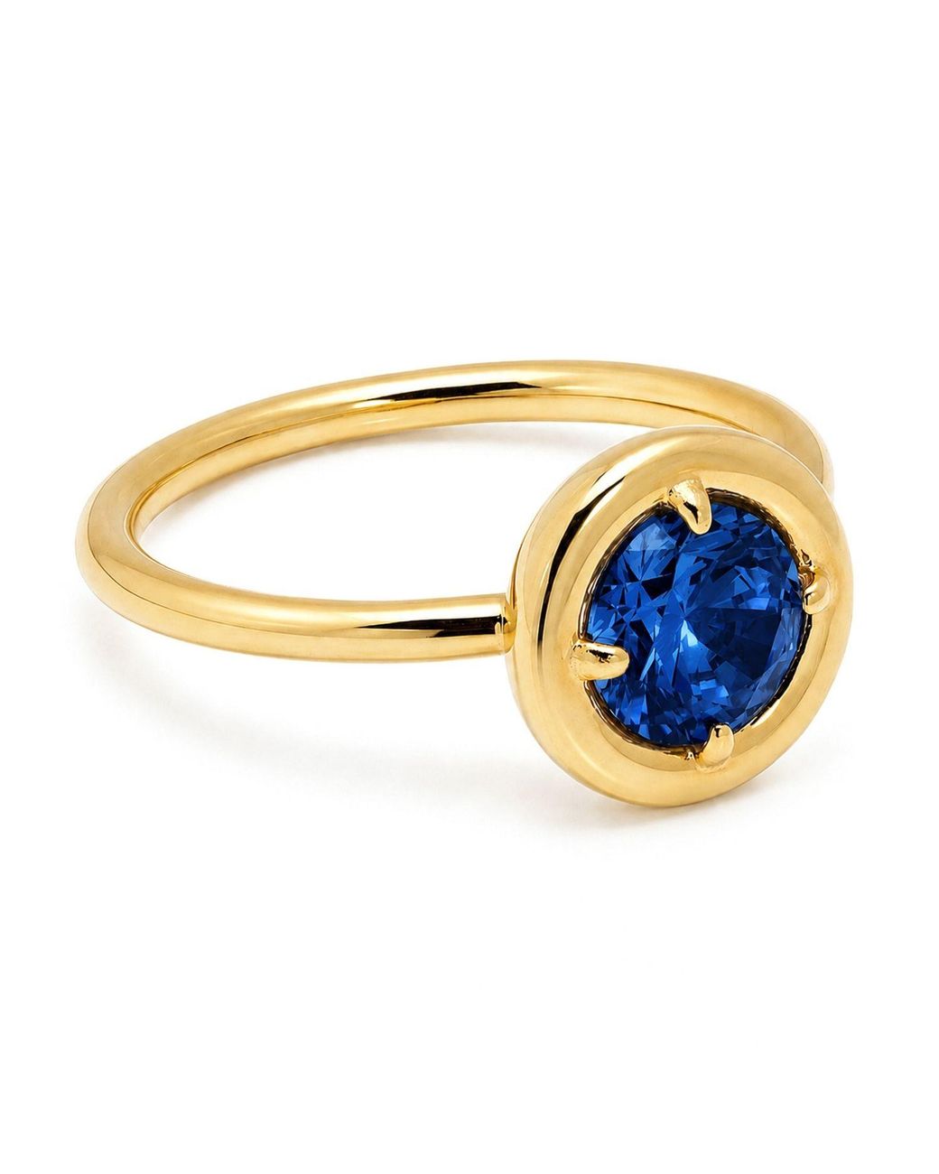 Belinda Jewelz Blue Sapphire Round Solitaire Chunky Ring