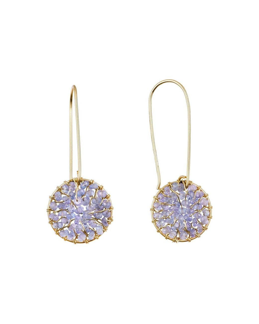 Corina Mardari Jewelry Blue Tanzanite Handmade Dangle -Filled Earrings
