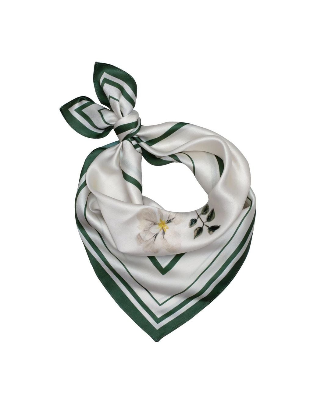 RainSisters Metallic Small Minimal Floral Natural Silk Scarf