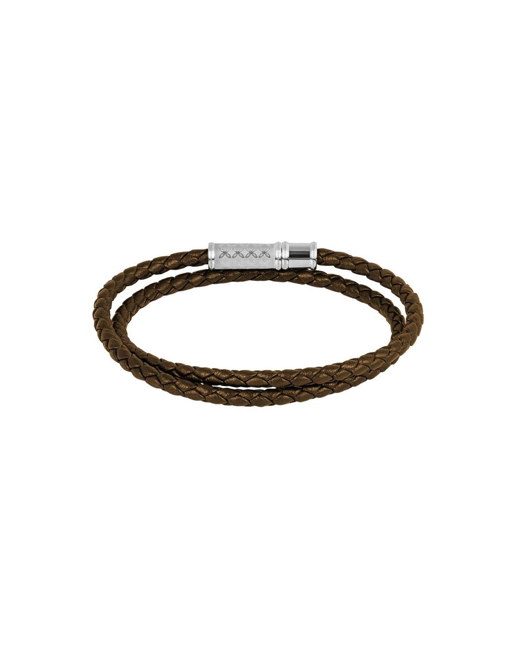 Tateossian Brown Thompson Lucky Clover Double Wrap Bracelet for men