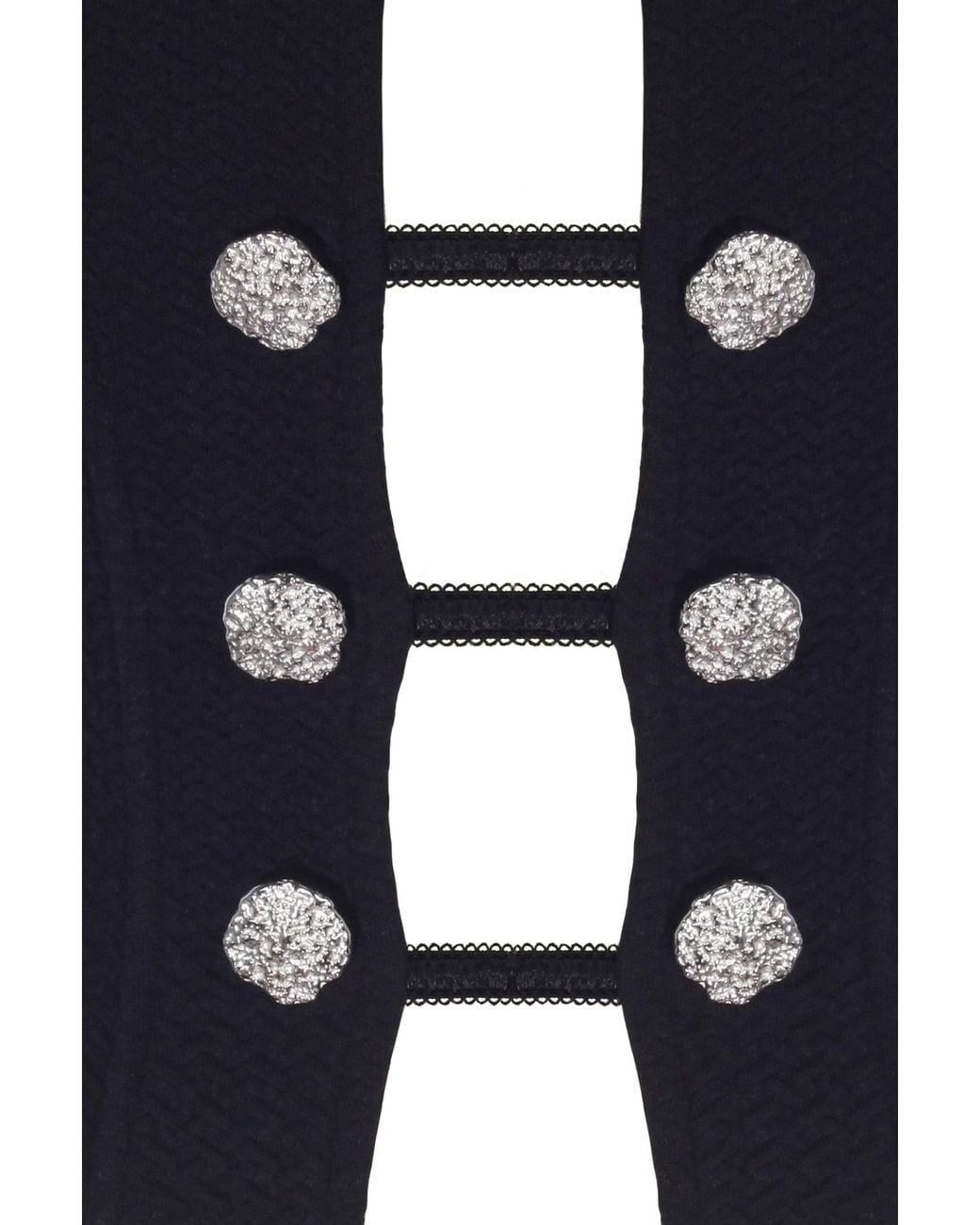 No'design Blue Elizabeth Button-Detail Back-Tie Corset