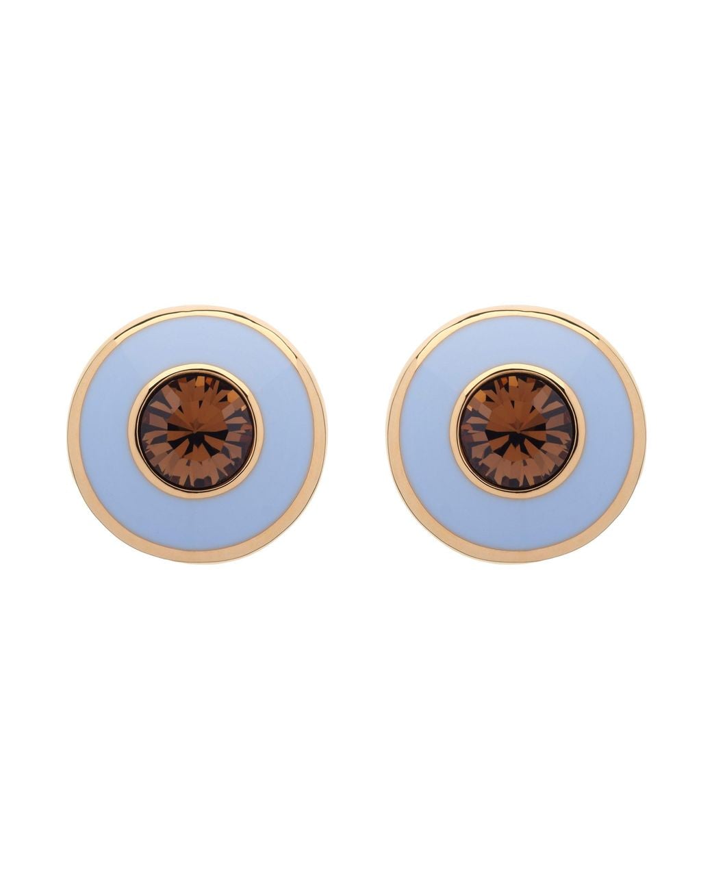 Emma Holland Jewellery Blue Smoked Topaz & Enamel Disc Earrings