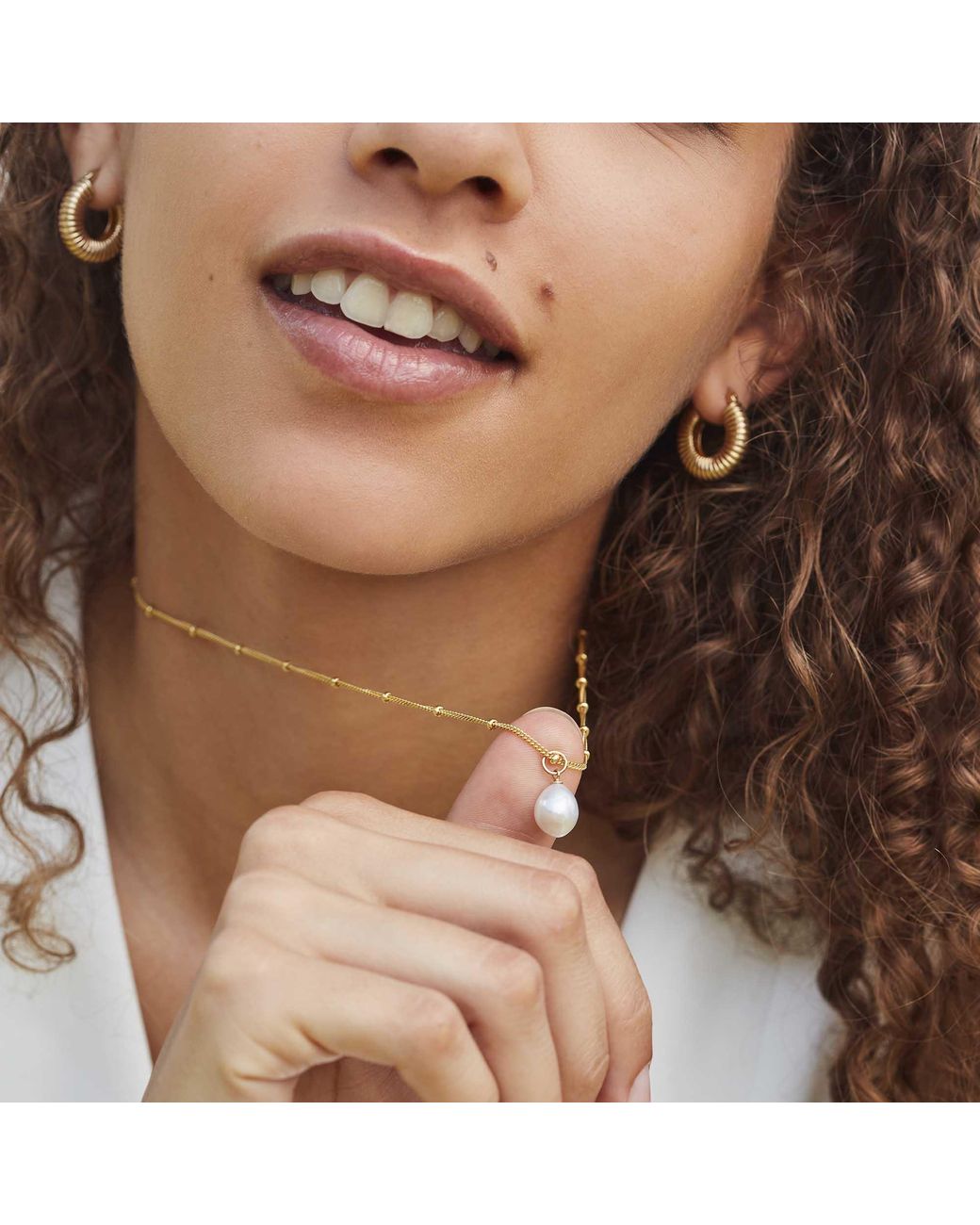 Muru Metallic Freshwater Pearl Necklace