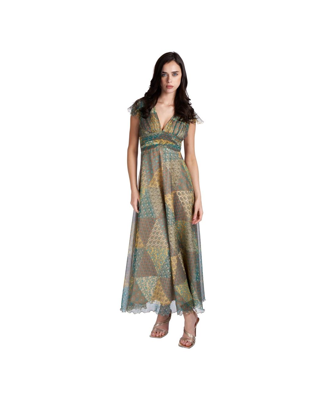 Sofia Tsereteli Green Crepon Silk Dress