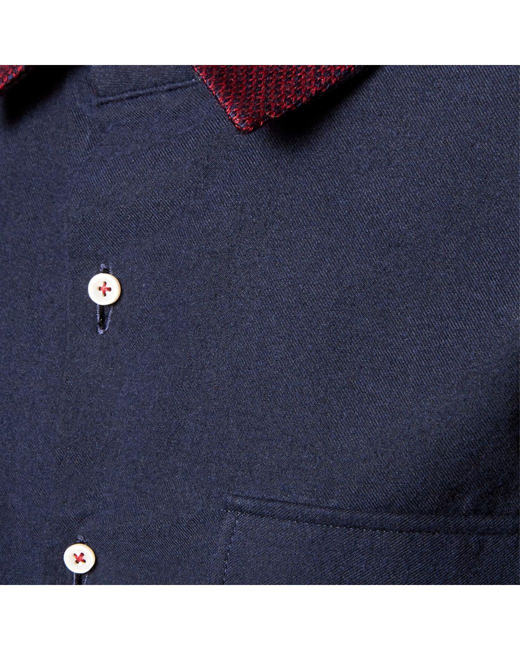 SEREN LONDON Blue Knit Collar Shirt for men