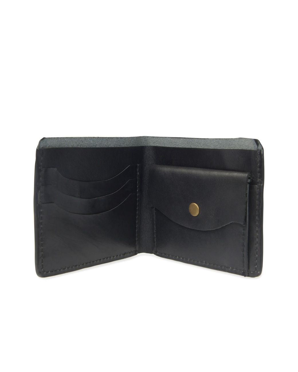 VIDA VIDA Black Luxe Leather Wallet With Coin Pocket for men